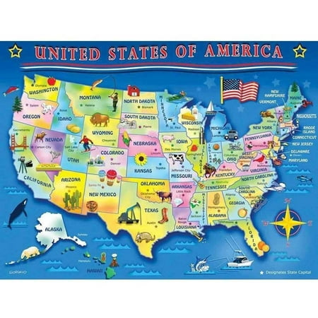 Puzzle Play Mazes Software - Springbok USA Map 60-Piece Jigsaw Puzzle