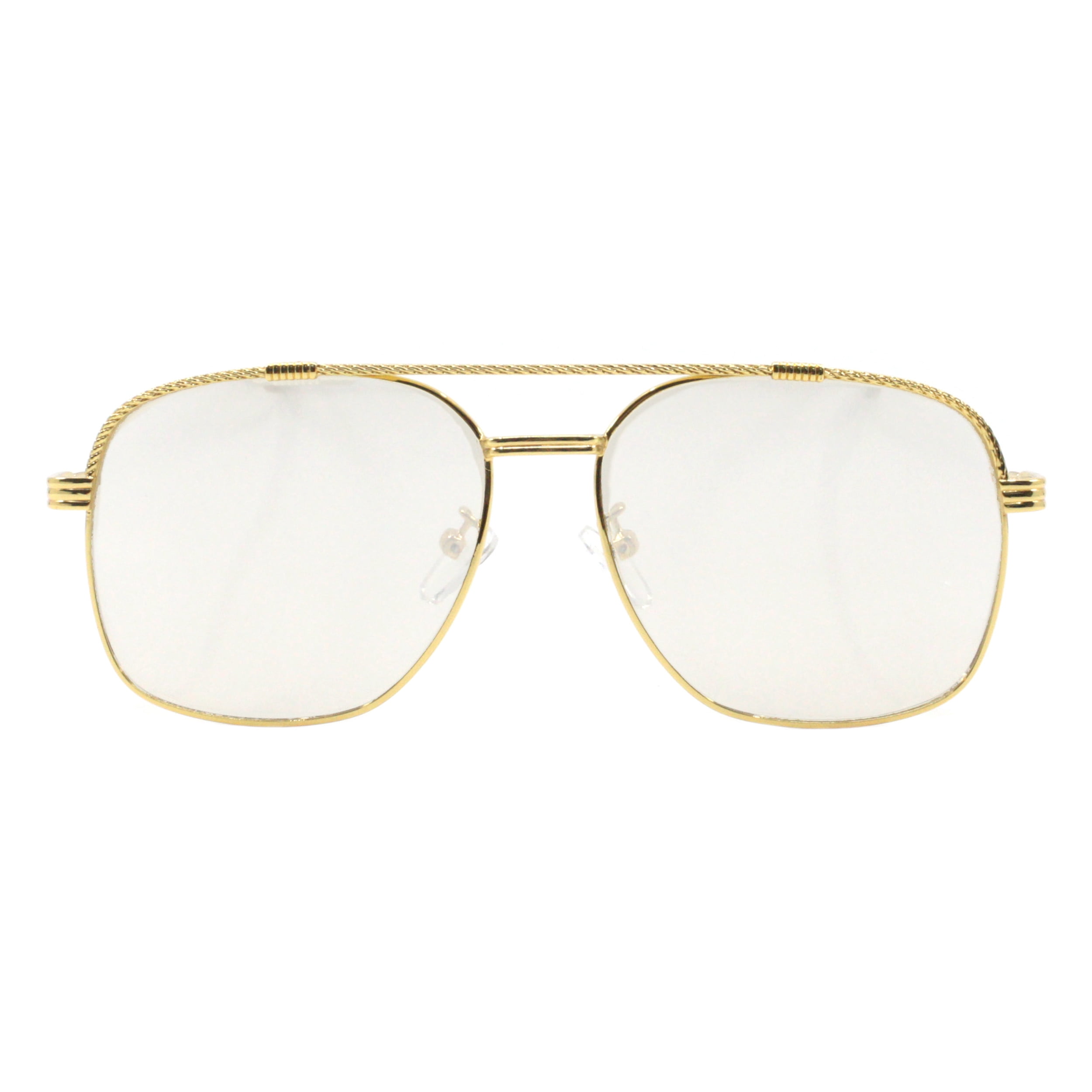 Square Aviator Sunglasses Metal Frame Rope Chain UV400  display picture 1