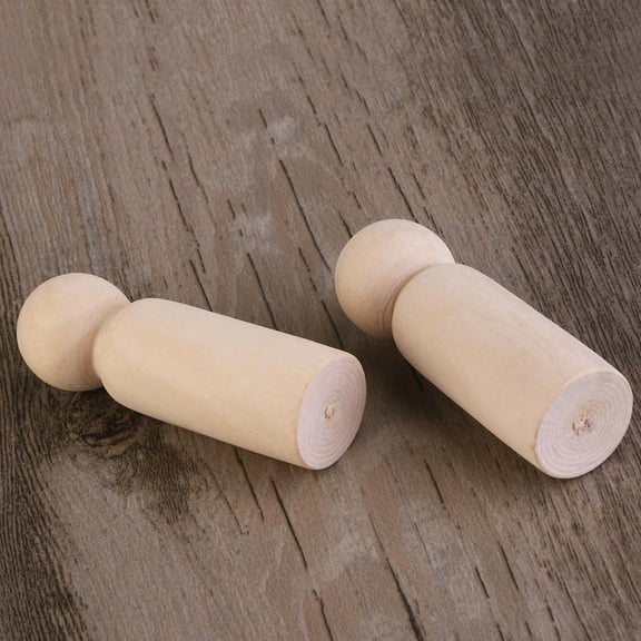 Greenadscape 10Pcs Miniature People Wooden Peg Dolls For Diy And Decoration Wood Beige