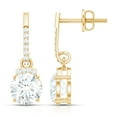 thumbnail image 3 of Rosec Jewels Lab Grown Diamond Drop Earrings (2 Carat, 6 mm, Ef-VS Quality) - Ready to Gift for Valentines Day, 14K Yellow Gold, 3 of 7