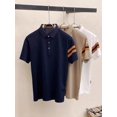 thumbnail image 2 of Polo informal de negocios con rayas y puños bordados Z para hombre, novedad 2024ss, 2 of 4