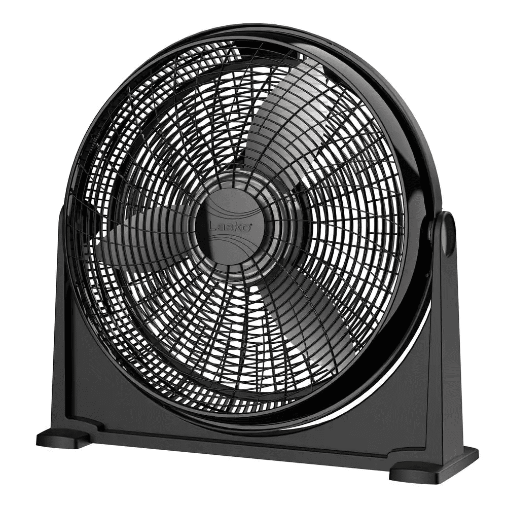 20 In. 3 Speeds Floor Fan Black 90 Degrees Tilt Adjustment BuiltIn