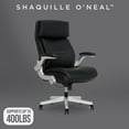 thumbnail image 4 of Shaquille O'Neal Cenzo Ergonomic Big and Tall Office Chair ,Flip-Up Arms PureSoft Upholstery High-Back Desk Chair with 400 lb Capacity, Black, 4 of 14
