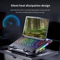 thumbnail image 4 of Enfriador Para Computadora Portátil, Soporte Para Enfriador De Pc, Gamer Silencioso, Soporte Para Enfriador De Juegos Para Computadora Portátil, Luz De Respiración Rgb De Doble Turbina Monstrate EL013517-01, 4 of 5
