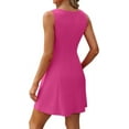 thumbnail image 4 of Women's 2025 New Summer A-Line Sleeveless Boat Neck Mini Dress Club Party Little Short Dresses, 4 of 9