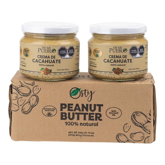 Crema Cacahuate Natural De Mi Pueblo 2 Piezas c/u 300 grs