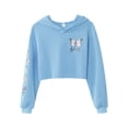 thumbnail image 3 of iEFiEL Kid Girls Butterflies Printed Hoodies Long Sleeve Dance Crop Top Pullover Sweatshirt Light Blue 8, 3 of 5