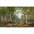 thumbnail image 3 of Jacobus Johannes van Poorten 18x13 Black Modern Framed Museum Art Print Titled - Roe Deer in an Idyllic Wooded Landscape, 3 of 5