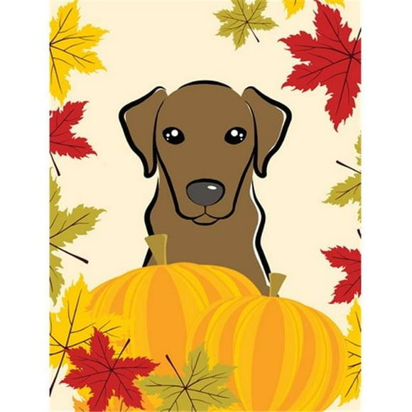 Chocolate Labrador Thanksgiving Flag Garden