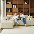 thumbnail image 3 of Lofka 105" Sectional Sofa, Cloud Sectional for Living Room with L-Shape Sofa, Modern Soft Modular Couch for Bedroom, No Assembly Required, Beige White, 3 of 10