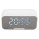 thumbnail image 3 of Altavoz Bluetooth con Despertador Digital Pantalla de Temperatura Anuncio de Voz Radio FM Espejo Despertador Altavoz Blanco, 3 of 5