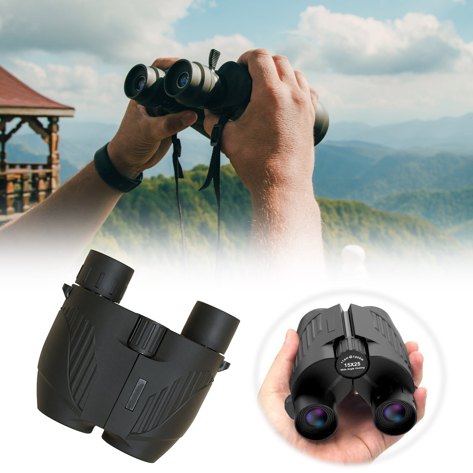 20X25 Compact Binoculars for Adults & Kids, Waterproof Easy Focus Binoculars with Large Eyepiece, Ideal for Bird Watching, Hiking, Concerts, and Travel
