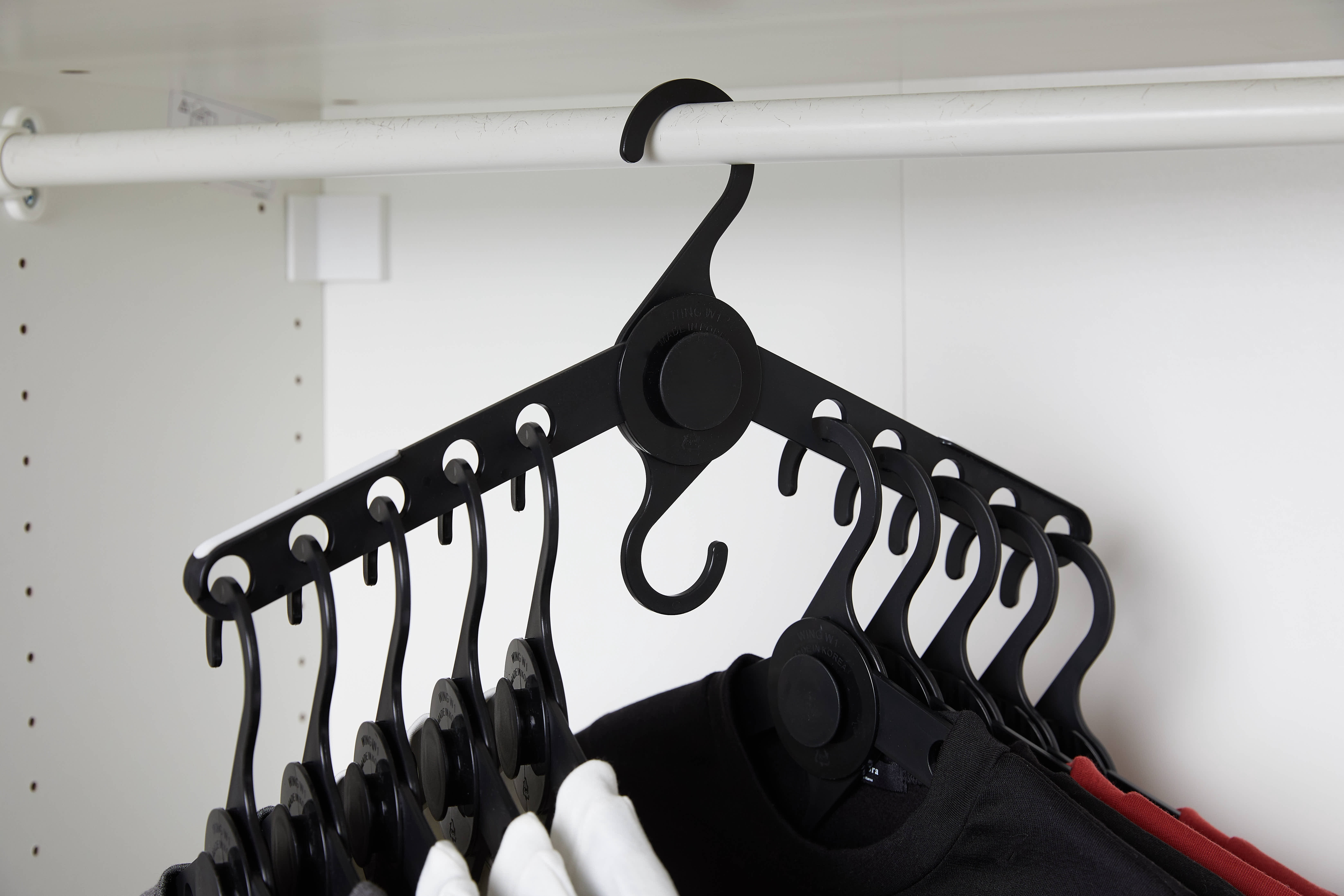 Cloth Hangers Closet Organizer - Bigtime Closet Space Saver - Holds 20lbs Durable & Portable - Use at Home, Dorm, and Office (Black 10 Pack)