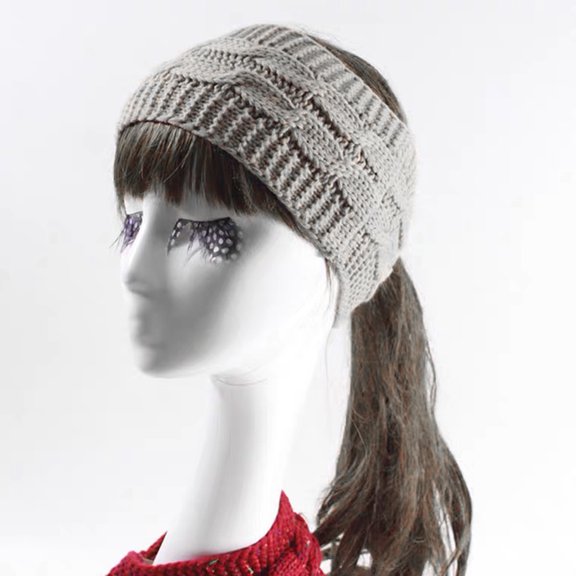ELAYARD Light Grey Crochet Headband Winter Ear Warmer with Elastic Fit