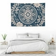 thumbnail image 4 of BCIIG  Blue Sketched Floral Medallion Tapestry, Bohemian Mandala Wall Hanging Tapestries, Indian Art Print Mural for Bedroom Living Room Dorm Home Décor 60x40 Inch（Royal Blue）, 4 of 7