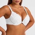 thumbnail image 4 of Byworldtasic Womens Floral Lace Racerback Front Closure Underwire Bra Adjustable Thin Strap Unlined Breathable T-Back Bra, 4 of 7
