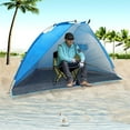 thumbnail image 2 of Apertura rápida de playa impermeable1 - Toldo de pesca para acampar al aire libre de tienda para 2 personas Azul kusrkot Tienda de playa a prueba de agua, 2 of 8