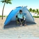 thumbnail image 2 of Tienda de playa portátil refugio solar medio abierto toldo exterior jardín Camping pesca Picnic Parque a prueba de humedad Azul, 2 of 8