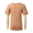 thumbnail image 2 of Allsense x Jetbang Men's 2-in-1 Faux Layered T-Shirt with Thermal Long Sleeves, Tan, Medium, 2 of 2