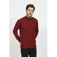 thumbnail image 1 of Maste Udane Men's Mock Turtleneck Sweater Cashmere-Lambswool Blend Cable Knitted Long Sleeve Pullover Italian Fabric, 1 of 3
