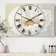 thumbnail image 2 of Designart 'White Serene Peony' Traditional Wall Clock, 2 of 3