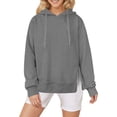 thumbnail image 2 of ABATAB Oversized Hoodies for Women Fashion Side Zipper Fleece Long Sleeve Hooded Sweatshirts Warm Fall Tunic Pullover Ladies Clothes(X-Large,Gray), 2 of 6