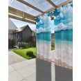 thumbnail image 3 of nqOlkjepod Outdoor Curtains for Patio Waterproof, Coastal Beach Outdoor Privacy Panels Grommet, Blue Ocean Summer Sand Mountain Shore Blackout Outside Curtains for Porch/Cabana 54"x84", 2 Panels, 3 of 8