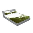 thumbnail image 2 of Ambesonne Olive Green Fitted Sheet & Pillow Sham Set, Wedding Inspired, Queen, Pale Green White, 2 of 2