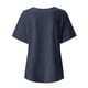 thumbnail image 3 of Gibobby Blusa de Trabajo de Manga Corta Nueva camiseta algodón informal con estampado Retro literario y artístico elegante para mujer(Azul oscuro,G), 3 of 4