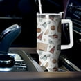 thumbnail image 6 of 40oz Basketball Tumbler with Handle, Birthday Gift for Man, Sports Coach Insulated Stainless Steel Cup with Lid and Straws, Reusable Travel Coffee Mug Water Bottle, 6 of 6