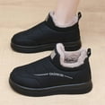 thumbnail image 4 of Womens Winter Warm Platform Snow Boots Faux Furry Lined Slip On Ankle Booties Comfortable Outdoor Non Slip Work Shoes Black Size 5.5, 4 of 7