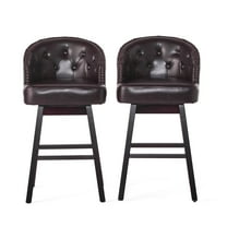 GDF Studio Westman Bar Stool with Swivel, Brown, Set of 2