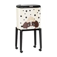 thumbnail image 1 of Cubo de basura con ruedas, cesta de basura, cubo de almacenamiento, gran capacidad, minimalista, estrecho, con patas altas, para lavandería Cachorro blanco, 1 of 9
