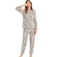 thumbnail image 1 of Pijama De Franela Lindo Impreso Manga Larga Top Y Pantalones Para Dormir Ropa De Dormir Suave Conjuntos Invierno Para Mujeres Leopardo XL, 1 of 6