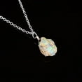 thumbnail image 3 of Raw Ethiopian Opal Necklace Wire Wrapped Pendant Chain Pendant Statement Necklace Opal Jewelry, 3 of 4