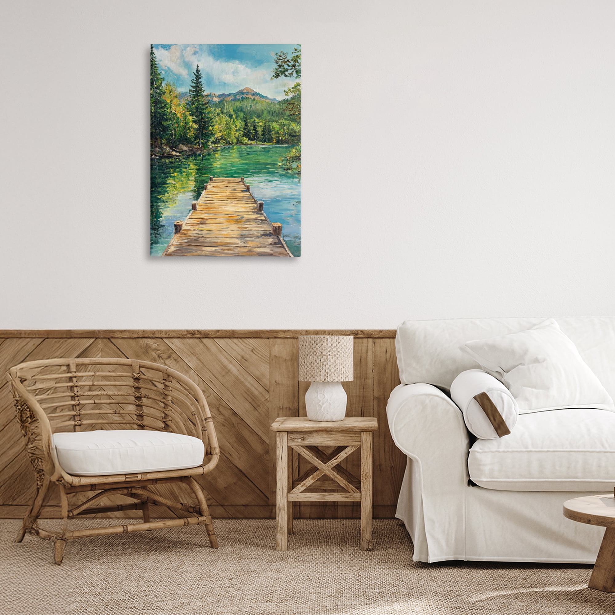 Stupell Industries Sunlit River Dock Canvas Wall Art, design by Petal Prints Design