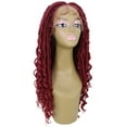 thumbnail image 6 of LUXLUXE Andrea 25 in Curly Long 4X4 Hand Tied Lace Braid Braided Wig, BURGUNDY, 6 of 7