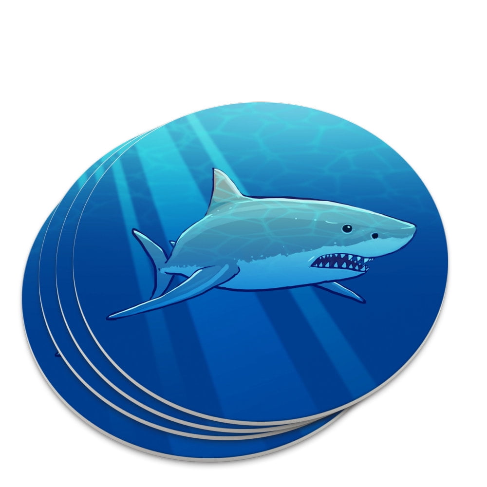Great White Shark Realistic Novelty Coaster Set