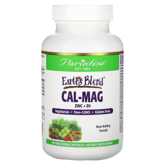 Paradise Herbs Earth's Blend, Cal-Mag Zinc   D3, 90 Vegetarian Capsules