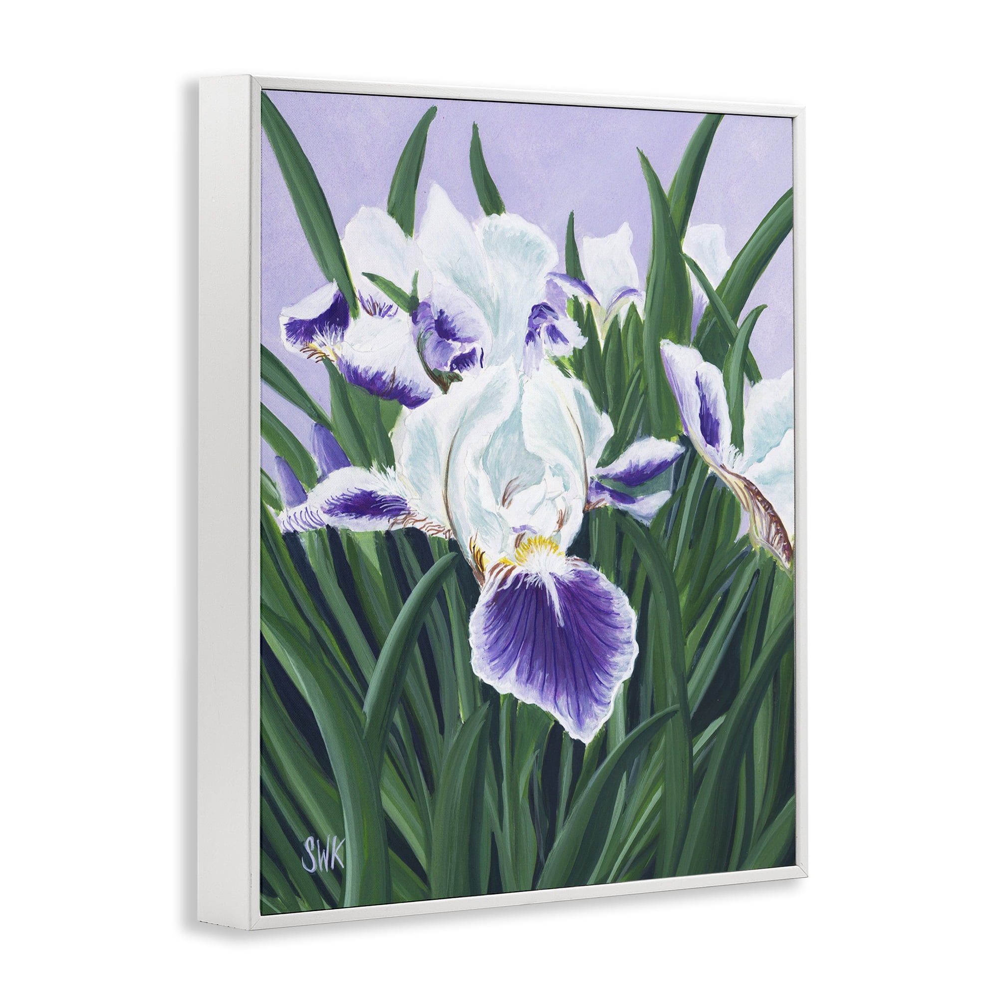 Stupell Industries Purple & White Irises White Framed Giclee Art, design by Sarah Waldron Kimball