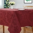 thumbnail image 2 of GlowSol Table Cover Square Waterproof Fabric Small Spillproof Tablecloth for Holiday Dinner Buffet Banquet, 52"x52", Burgundy Red, 2 of 5