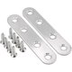 thumbnail image 3 of Fixing Straight Flats Plates, 10pcs Legs Plated Brackets Rep Bracket Fixing Furniture Less Steel 76 X 16 Mm, 3 of 5