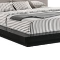 thumbnail image 4 of Benjara Nia Queen Size Bed- Gray Faux Leather- Black Layered Low Profile Frame, 4 of 6
