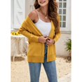 thumbnail image 4 of Women Casual Cardigan Sweater Front Open Long Sleeve Knitted Jacket with Pockets, 4 of 5