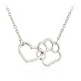 thumbnail image 1 of Hollow Pet Paw Footprint Collares Shellhard Cute Animal Dog Cat Love Heart Pendant / Silver / Afortunado Sencillez, 1 of 5