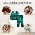 thumbnail image 7 of Honeii Northern Lights print Women's Pajama Sets Long Sleeve Button Down Sleepwear Nightwear Soft Pjs Lounge Sets-Medium, 7 of 7