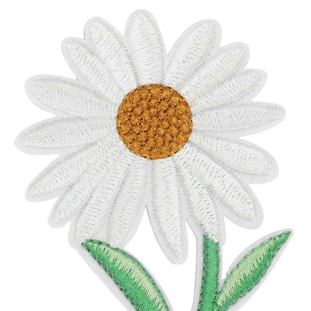Iron on Patches -Extra Strong Glue White Flower Patch 8 Pcs Iron on Patch Embroidered Applique A-200