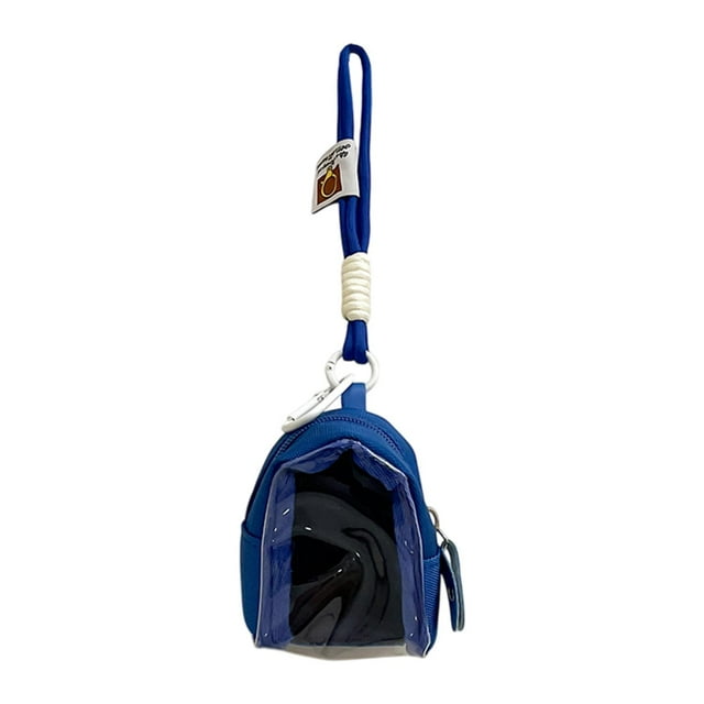 Bolsa de exhibición de figuras, mini estuche de almacenamiento de figuras, cierre de cremallera de llavero Bolsa pequeña transparente, mini bolsa de azul