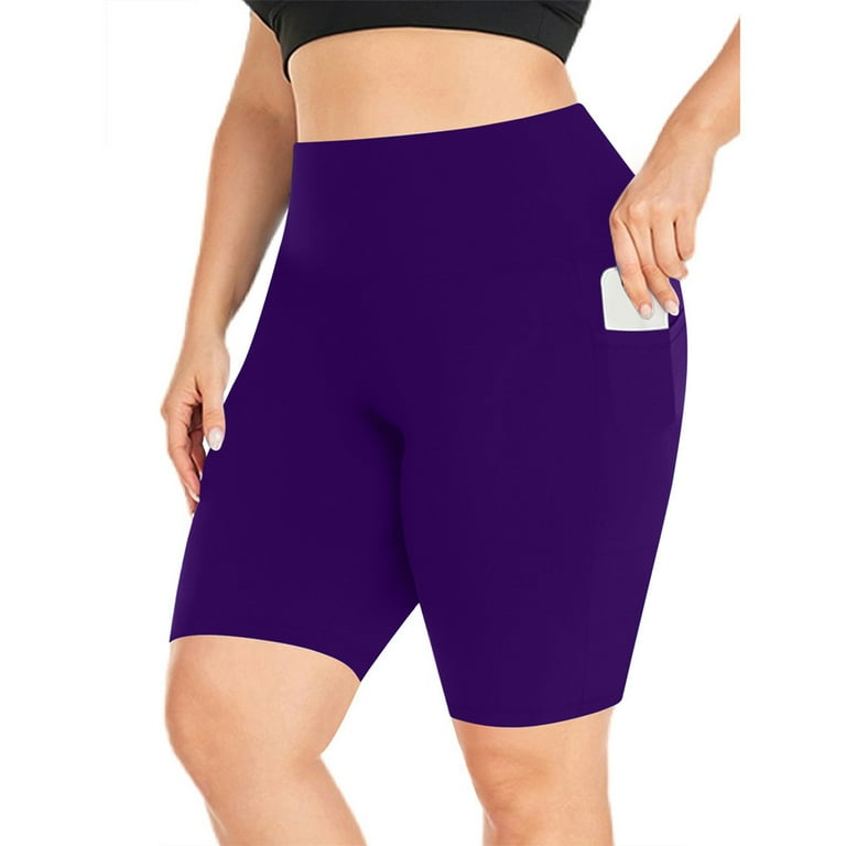 Iyufng Shorts For Women,Plus Size Shorts With Pockets,Women Ice Silk Fitness Running Stretch Yoga Pant Soft Unisex Yoga Sweatpants