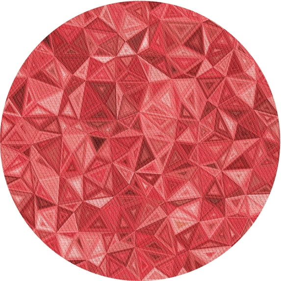 Ahgly Company Indoor Round Patterned Valentine Red Area Rugs, 6' Round